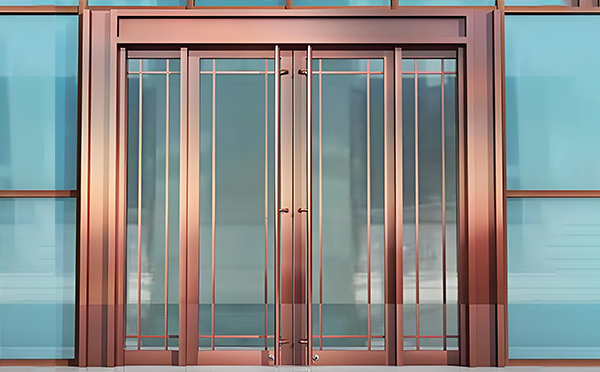 老街街道玻璃地弹门